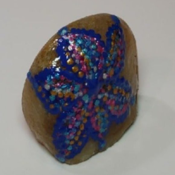 Small Hand Painted Natural Stone - Picture 1 of 4